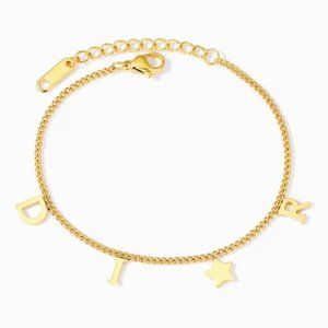 NEW Chain Charm Bracelet Star & Letter Shape Pendant